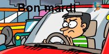 Gif animé Bon mardi embouteillage